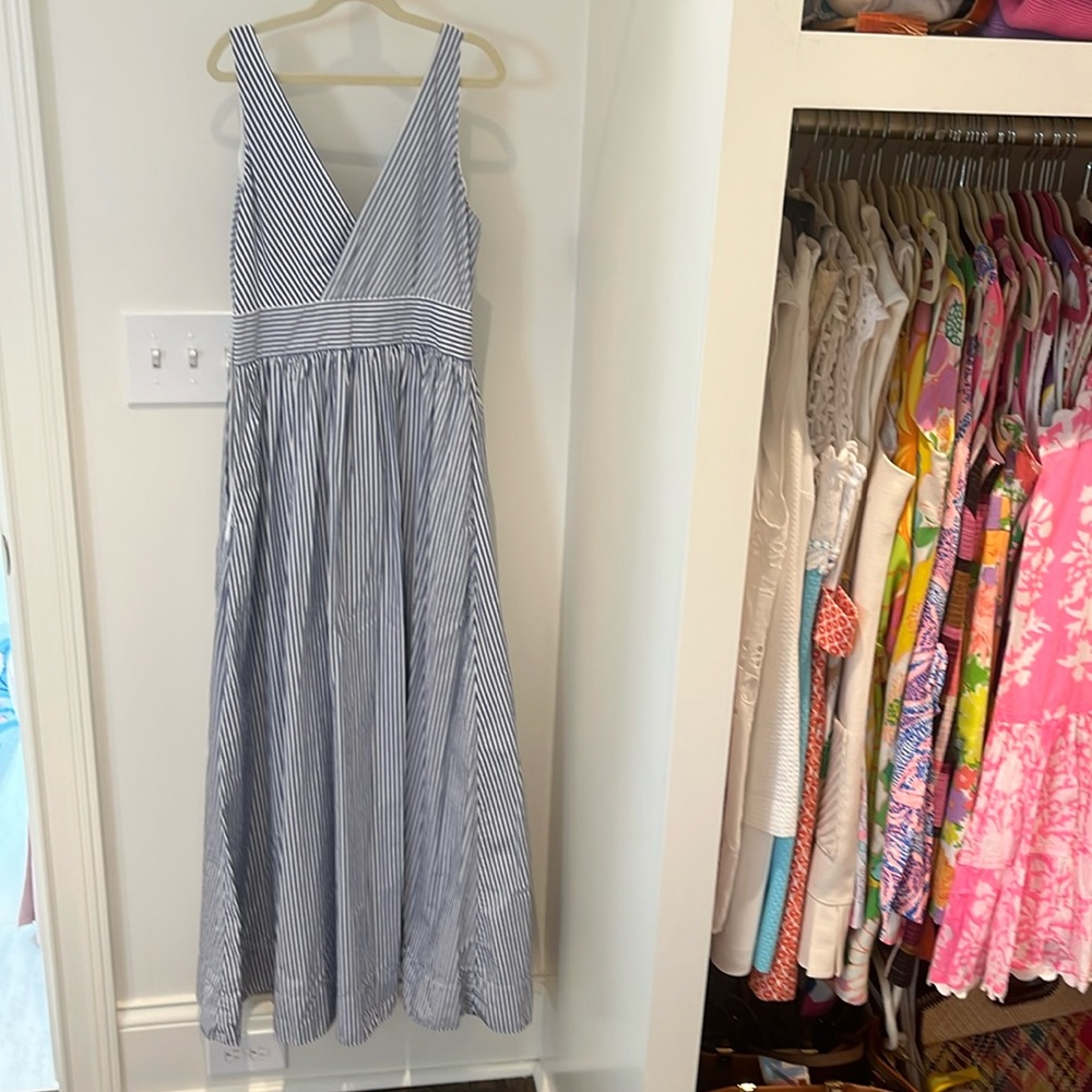 J.Crew Women's Blue and White Dress